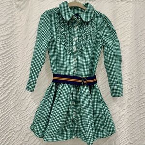 Ralph Lauren Green Gingham Dress with Belt